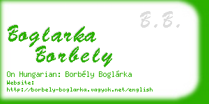 boglarka borbely business card