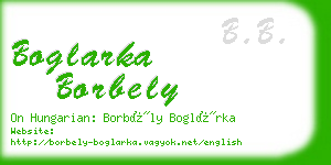 boglarka borbely business card